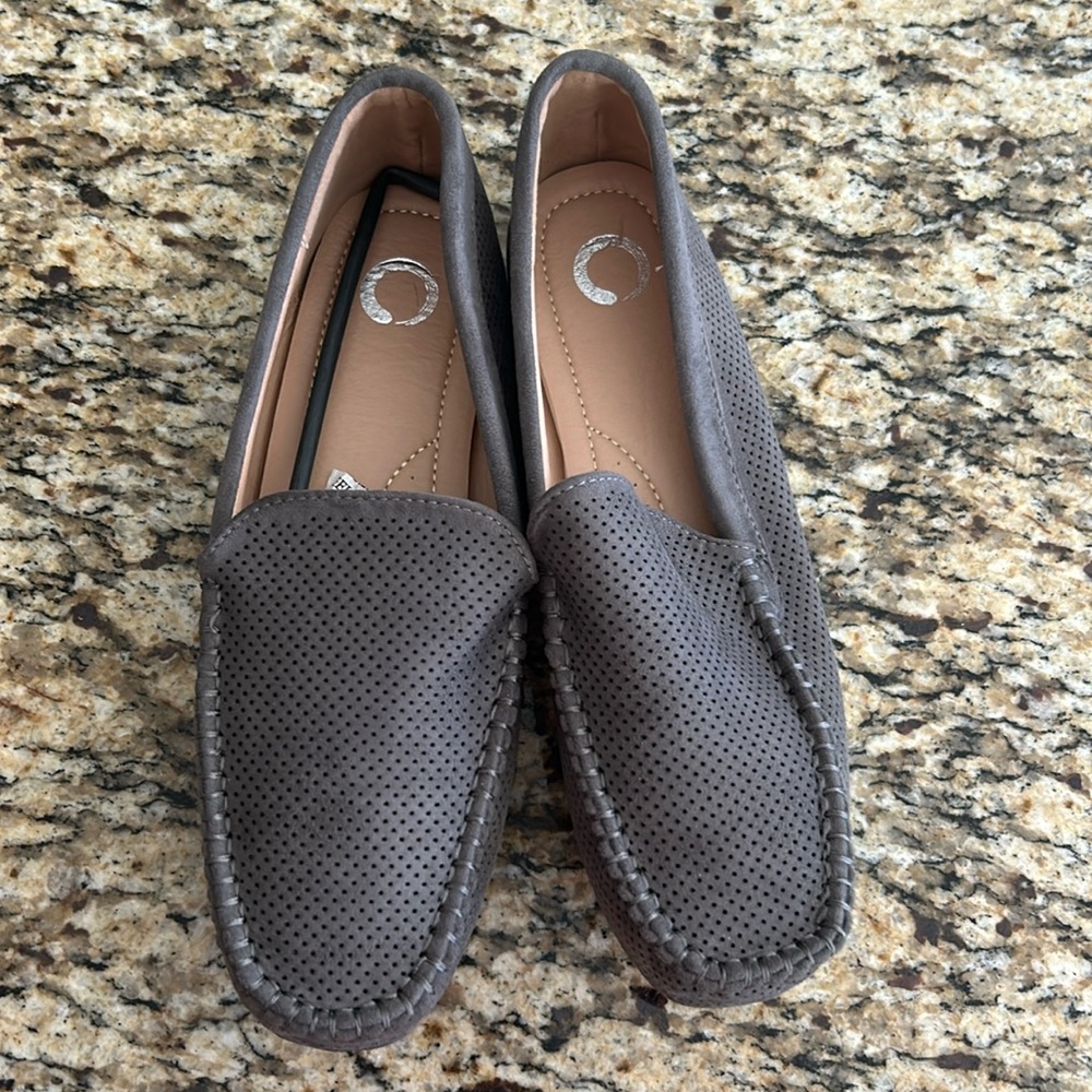 BNWT Grey Faux Suede Loafers